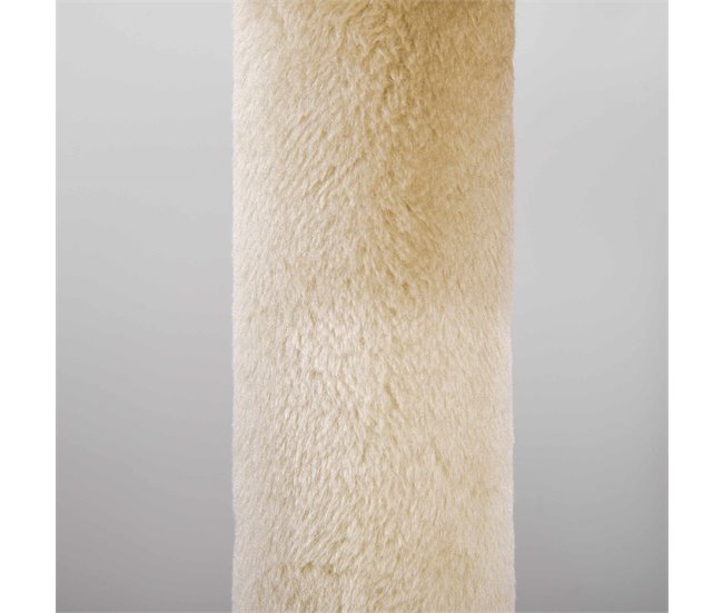 Arranhador para Gatos Aglomerado de Madeira, Pelúcia e Sisal Creme