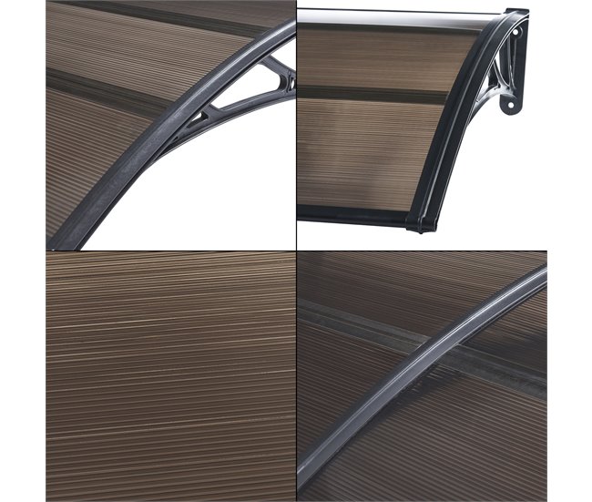 Toldo exterior Mellerud  para portas com proteção  policarbonato 240x80 Castanho