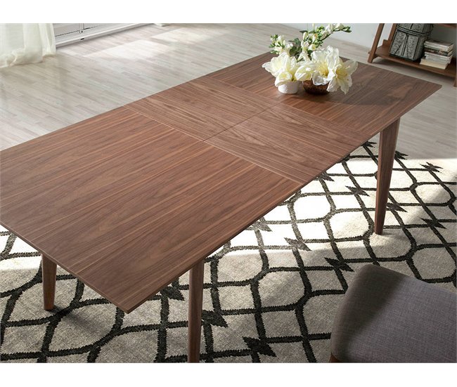 ANGEL CERDA Mesa de jantar extensível retangular nogueira 200x85 Nogal