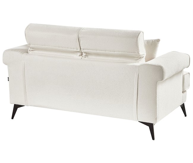 Beliani Sofá de 2 lugares Bouclé SKIVE Branco