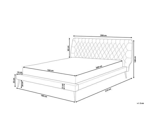 Beliani Cama com estrado Pele sintética ESSONNE 219x208 Bege