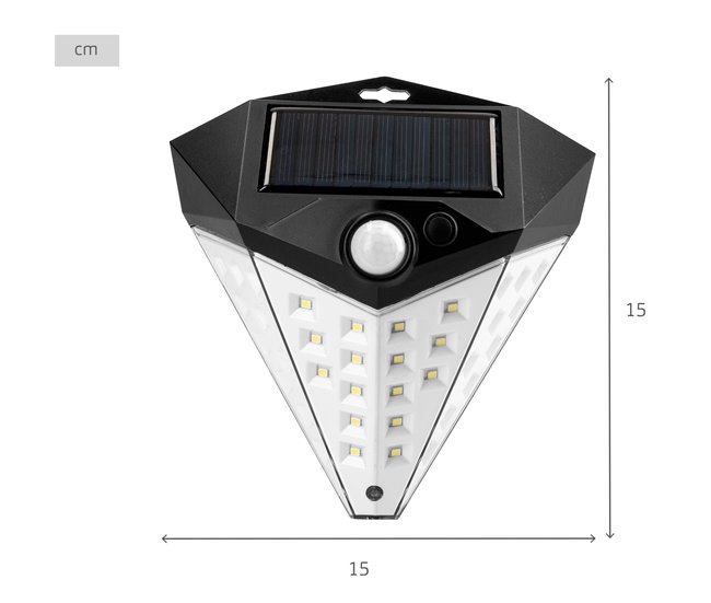 Aktive Pacote de 6 luminárias de parede LED solares com sensor Preto