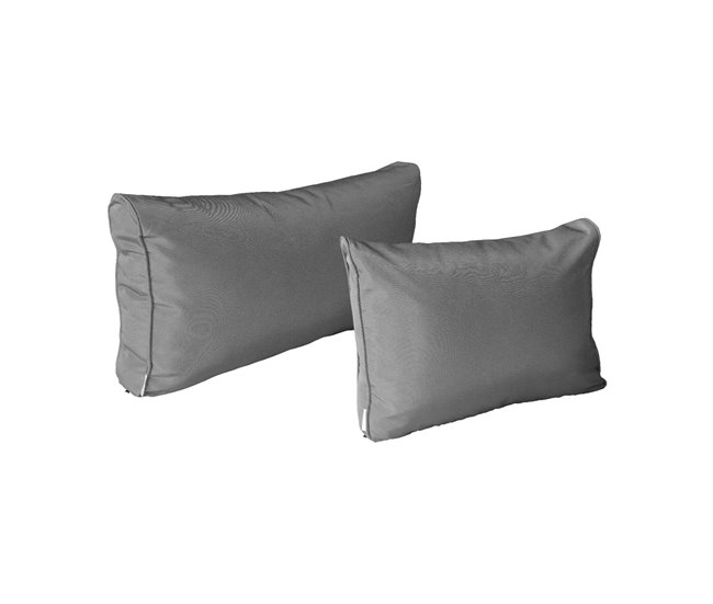 Conjunto de capas de almofadas para mobiliário de jardim Napoli - Cinza Escuro