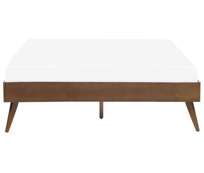 Beliani Cama com estrado MDF BERRIC 148x202 Castanho