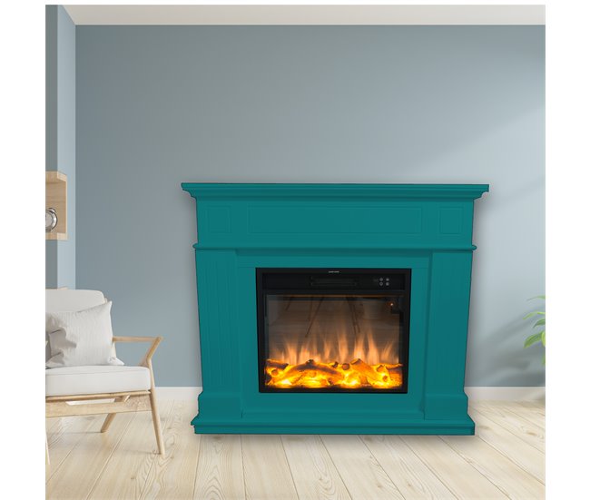 Lareira Eléctrica De Parede Turquoise FUEGO-ALBERTO-TURQUESA Turquesa