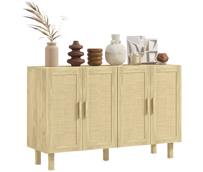 Aparador Melamina de Madeira HOMCOM Castanho