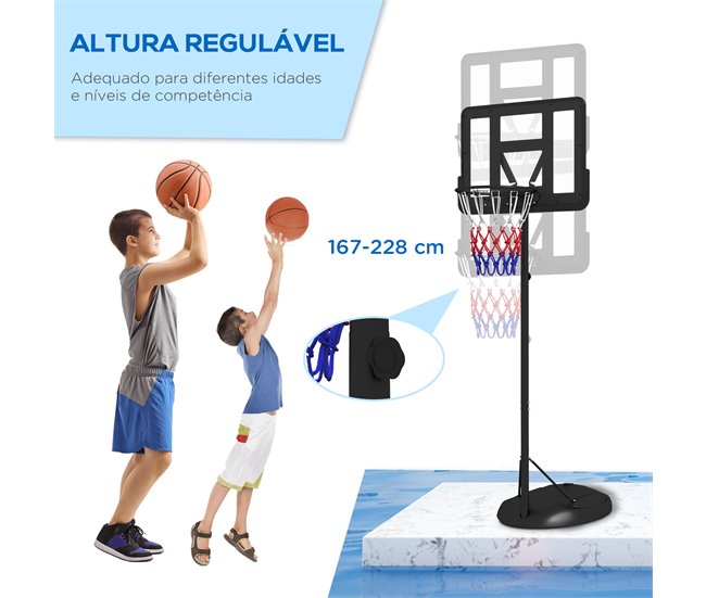 Tabela de Basquetebol Aço e PE SPORTNOW Preto