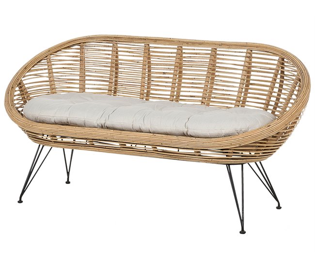 Beliani Conjunto lounge Rattan/vime MARATEA/CESENATICO Natural