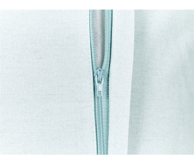 Beliani Almofada decorativa LEATHESIA Azul Claro