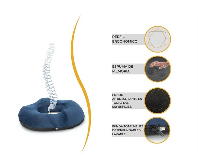 Almofada Donut para o Cóccix Azul