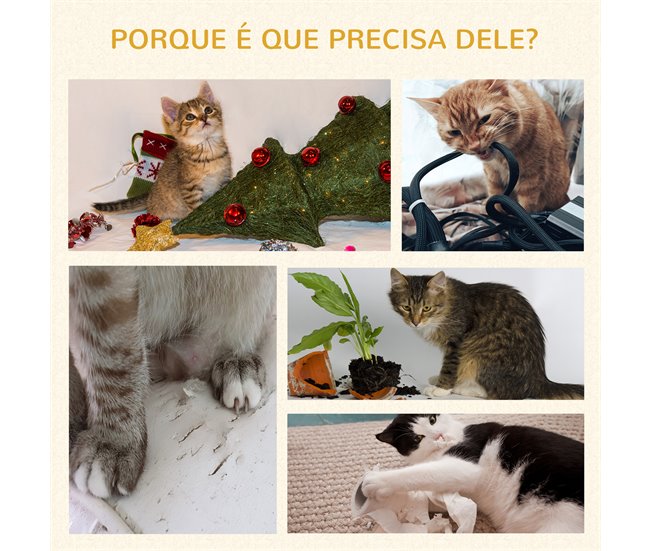 Árvore Arranhador para Gatos Aglomerado de Madeira e Pelúcia Cinza