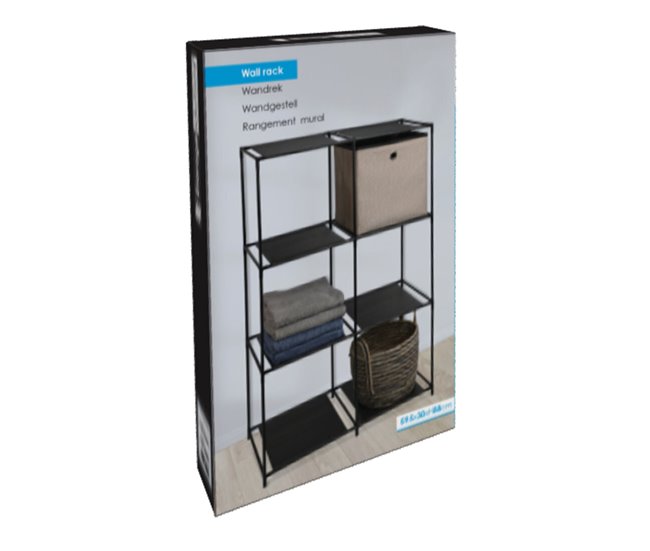 Estante modular Well Home com 6 compartimentos Preto