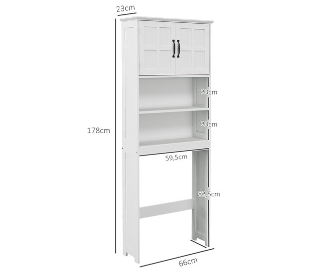 Armário sobre Sanita Madeira de Melamina e MDF kleankin Branco
