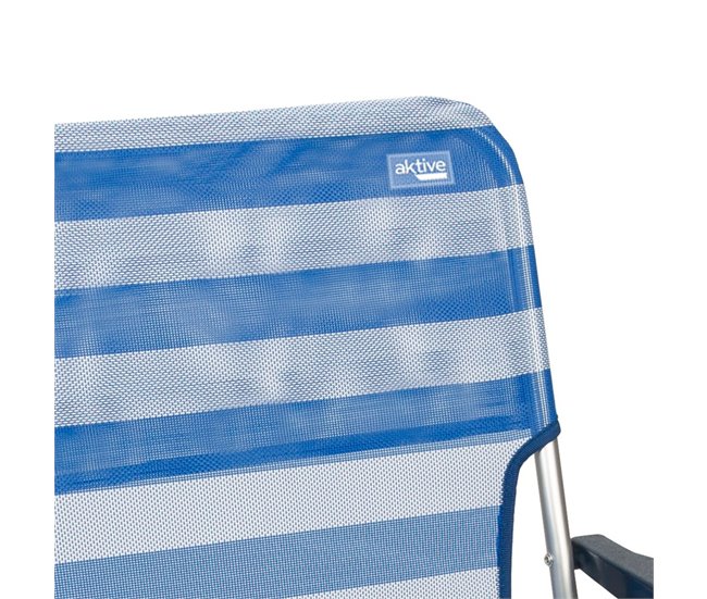Aktive Pack 2 cadeiras de praia às riscas fixas e dobráveis Multicor