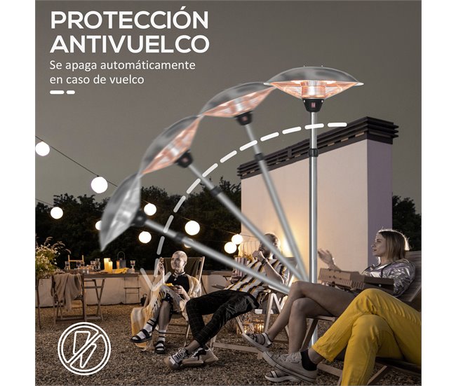 Aquecedor de Jardim Elétrico Prata