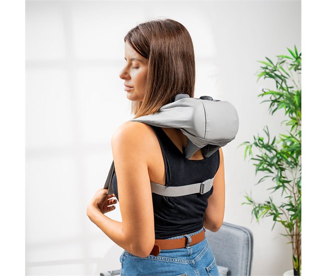 Aparelho de Massagem Recarregável 6D para o Pescoço e Costas Cinza