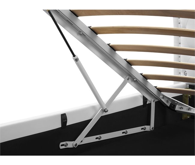 Beliani Cama com armazenamento Pele sintética METZ 189x215 Branco