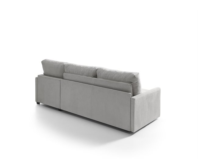 Chaise longue com cama AVA reversível 3 lugares cinza Cinza