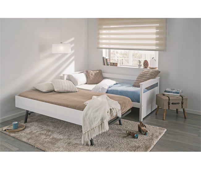 Cama nido 90x190 com sommier DUPLEX Branco