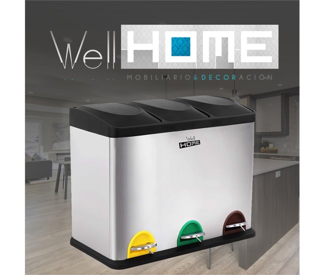 Cubo de reciclagem ecológica Cinza Claro