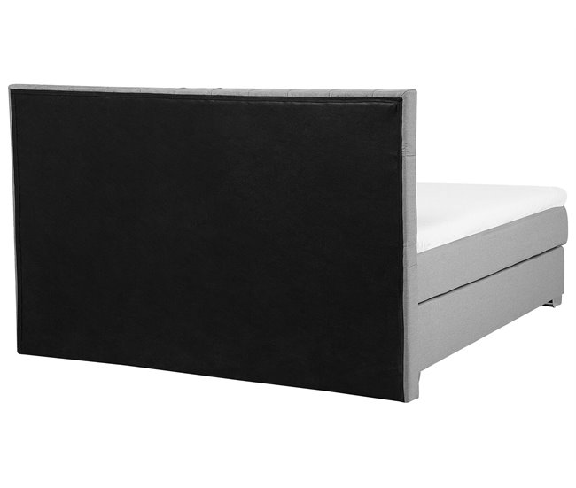 Beliani Cama continental Poliéster DUCHESS 191x211 Cinza Claro