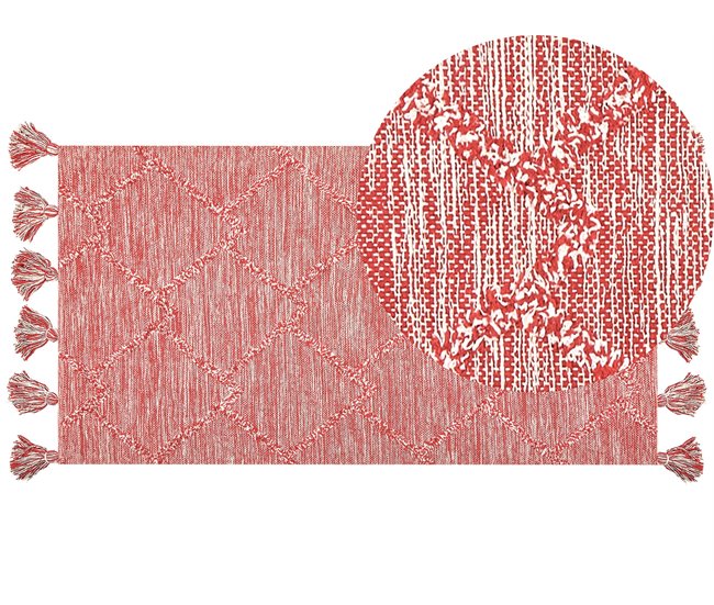 Beliani Pelos curtos NIGDE 80x150 Vermelho