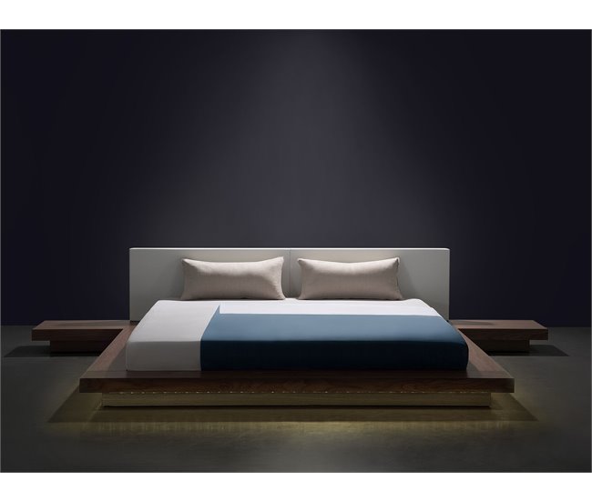 Beliani Cama com LED MDF ZEN 328x229 Castanho