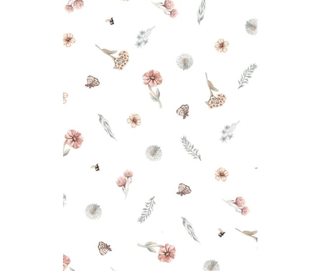 Papel de parede infantil flores selvagens
