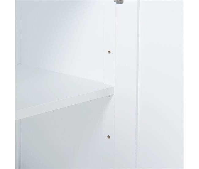 Armário de casa de banho Karlsøy com 1 porta MDF rattan Branco