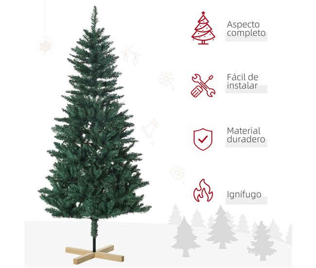 Árvore de Natal HOMCOM 830-747V01GN Verde Escuro