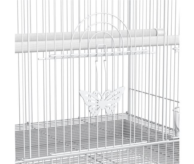 Gaiola para pássaros fio metálico e plástico PawHut Branco