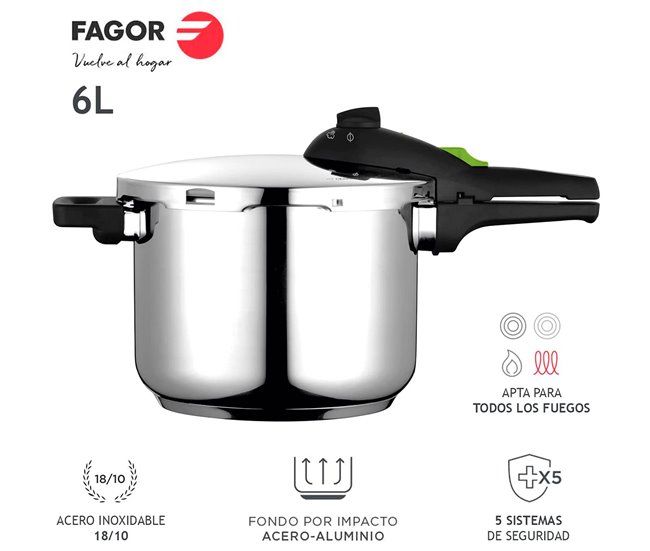 Panela de Pressão FAGOR Rapid Xpress 6 Inoxidavel