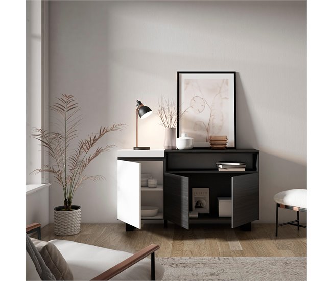 Aparadores para sala 150 Branco/ Preto