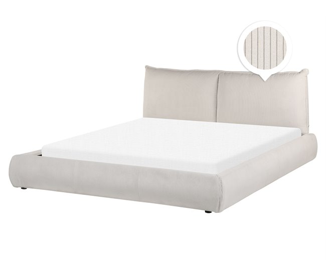 Beliani Cama de água Bombazine VINAY 176x233 Bege