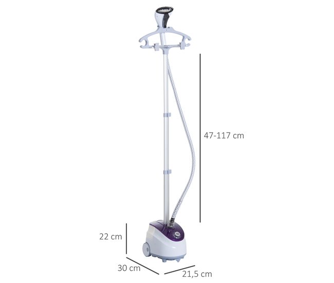 Ferro de Engomar a Vapor PP e ABS HOMCOM Branco