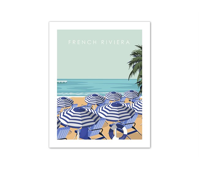 Gravura FRENCH RIVERA 50x40cm marca MARCOMUEBLE Multicor