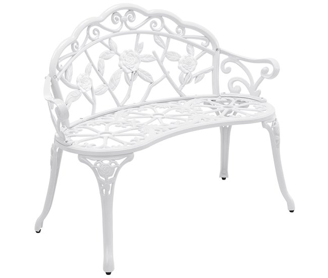 Banco de jardim em ferro fundido com 2 lugares 99x54 Branco