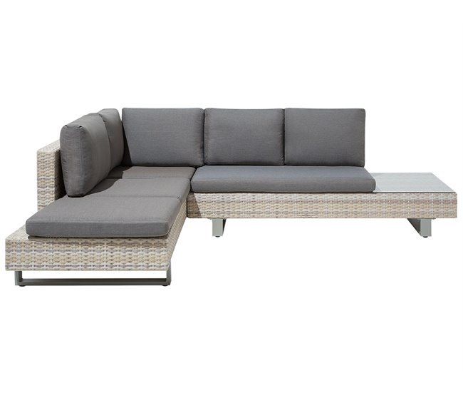 Beliani Conjunto lounge LANCIANO Cinza