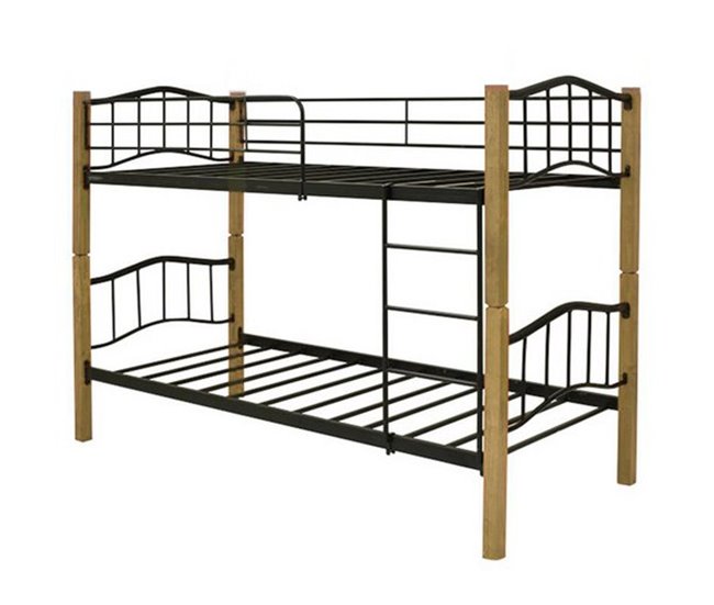 Beliche Duplo Madeira e Metal 90x190 Natural