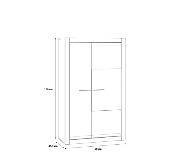 Vitrine dupla branco brilhante LIVING Branco Brillo