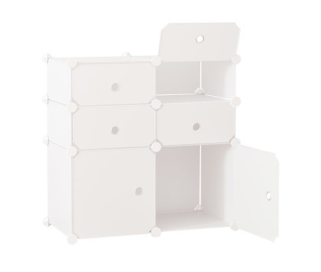 Armário Modular PP HOMCOM, casa - móveis de armazenamento 75 Branco