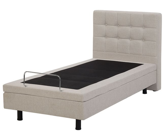 Beliani Cama com estrado Poliéster DUKE 92x216 Bege