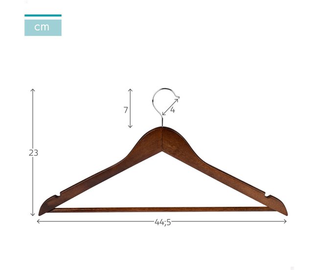 Max Home Pack 20 cabides de madeira cor castanhos Castanho