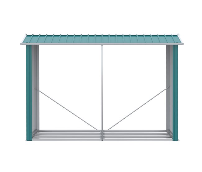 Abrigo para Lenha Aço Galvanizado Outsunny 240 Verde