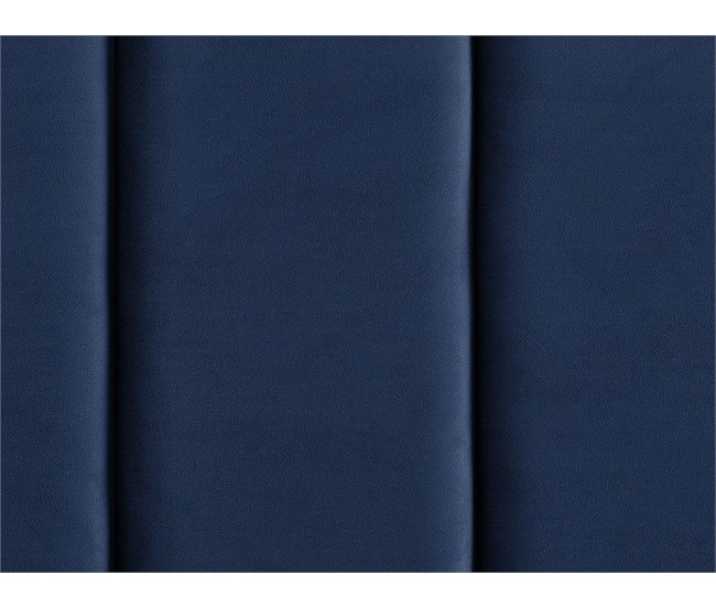 Beliani Cama com estrado Veludo VILLETTE 205x222 Azul Marino