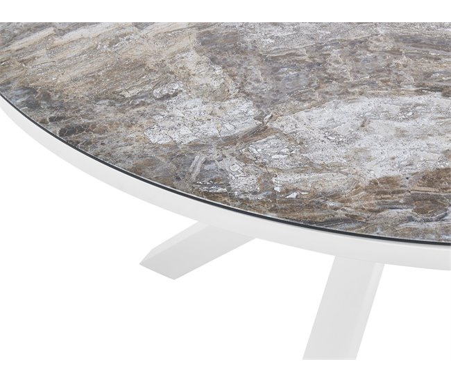 Beliani Conjunto de comedor MALETTO/COSOLETO Branco/cinza