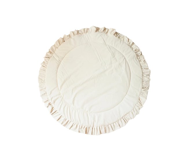 Tapete de brincar com borda franzida creme