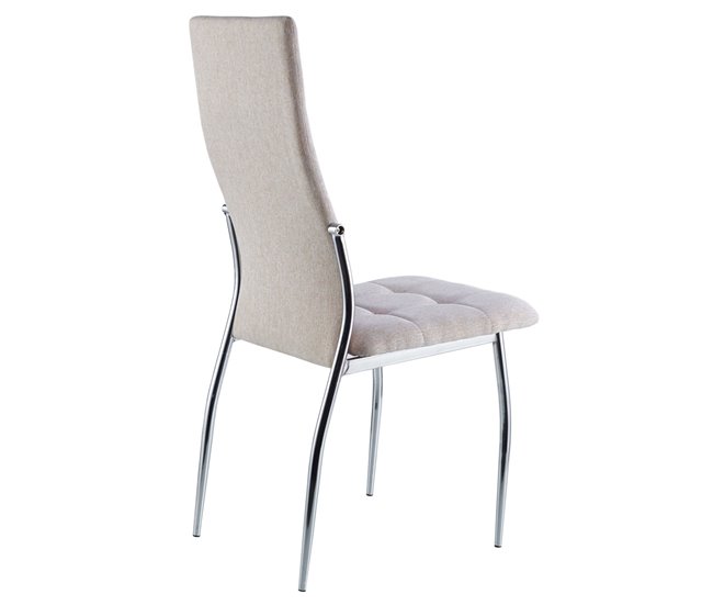 Pacote com 2 cadeiras de jantar estofadas modernas com pernas de metal Bege