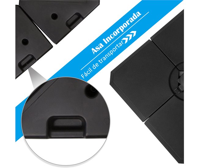 Base Chapéu de Sol HDPE Outsunny 100x100 Preto