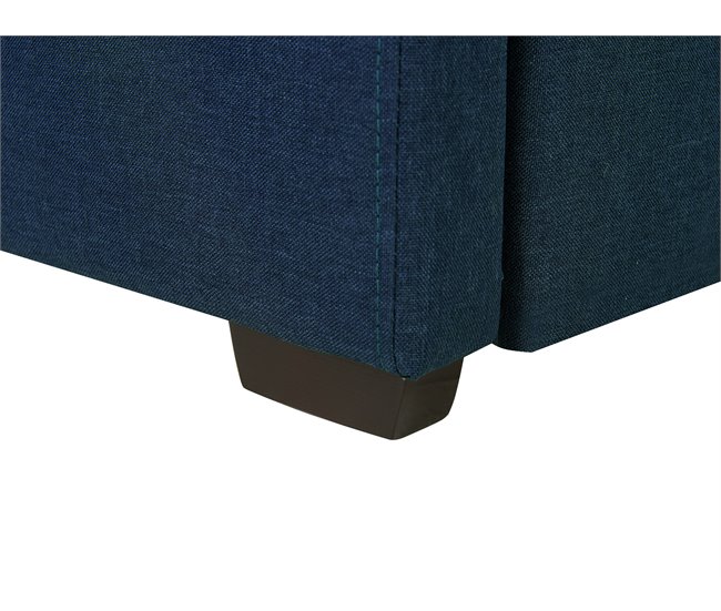 Beliani Cama com estrado Poliéster MARMANDE 86x214 Azul Marino
